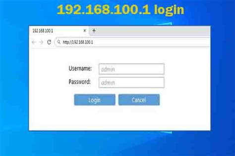 192..168.100.1|How to log into the web